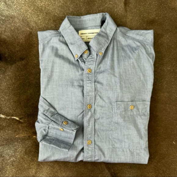 FCUK French Connection Denim Chambray Button Down Shirt - Picture 2 of 9